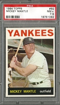 1964 Topps #50 Mickey Mantle PSA NM+ 7.5
